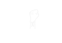 a drawing of a person 's arm with a fist in the air on a white background .
