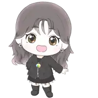 a drawing of a girl wearing a black jacket and boots