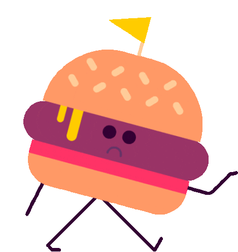 Hamburger Waves Goodbye Sticker - Foodies Burger Sad Stickers