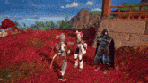 a video game scene with a darth vader character standing next to two other characters