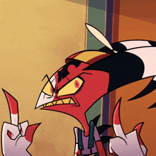 a cartoon character is making a middle finger sign