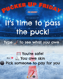 a hockey poster that says puck up friday