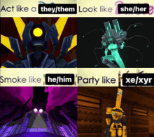 a collage of images with the words act like a they / them