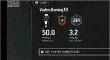 r6 vaders gaming xd ranked3point2 kill death