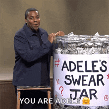 Adeles Swear Jar Saturday Night Live GIF - Adeles Swear Jar Saturday Night Live Money For Good Swear GIFs