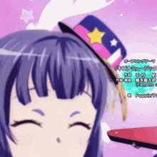 a close up of a girl wearing a hat that says poppin ' pop on it