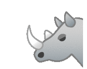 Rhino Grumpy Sticker - Rhino Grumpy Emoji Stickers