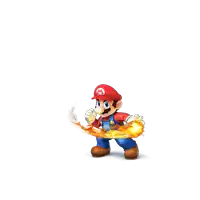 a cartoon character named mario is holding a fireball