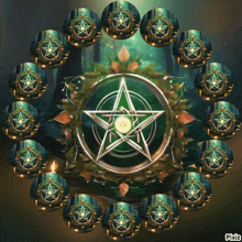 a green circle with a pentagram in the center has pixiz written on the bottom right
