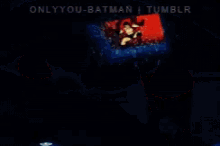 a cartoon of batman jumping in the air with the words only you batman tumblr written on the bottom
