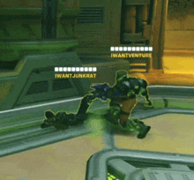 a video game scene with i want junkrat and i wantventure