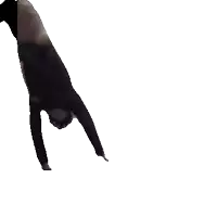 a silhouette of a person falling with their arms up
