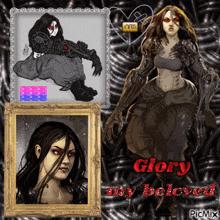 a picture of a woman with the words glory my beloved on the bottom