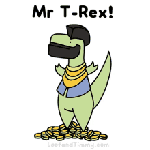 loof and timmy mr t mr t rex trex dinosaur
