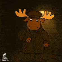 a cartoon moose holding a bunch of keys with data haven written on the bottom