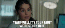 Terminator Sarah Connor GIF - Terminator Sarah Connor Yeah Well Its Your Fault Were Stuck Here GIFs
