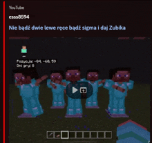 a screenshot of a video of a group of minecraft players