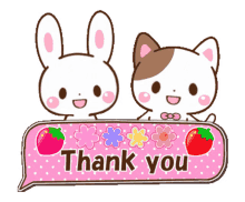 thank you sticker thanks sticker line sticker cat sticker rabbit sticker