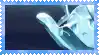 a picture of a dolphin swimming in the water with a blue frame .