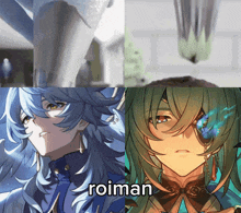 a picture of a girl with the word roiman on the bottom right