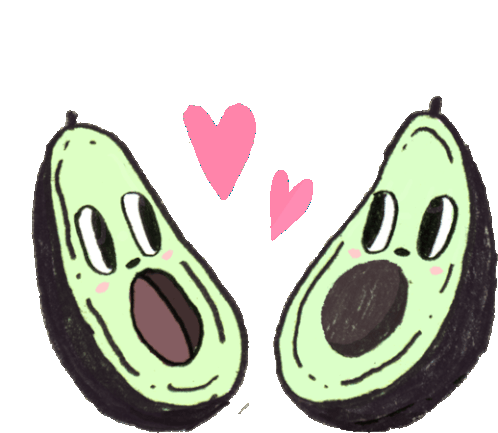 Avocados In Love Sticker - Avocado Food Party Shocked Stickers