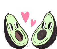Avocados In Love Sticker - Avocado Food Party Shocked Stickers