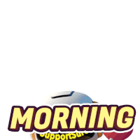 a robot with the word morning on it