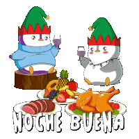 Food Christmas Sticker - Food Christmas Penguin Stickers