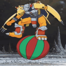 War Greymon Roll GIF - War Greymon Roll Digimon GIFs