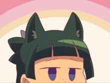 a cartoon drawing of a person with cat ears on their head
