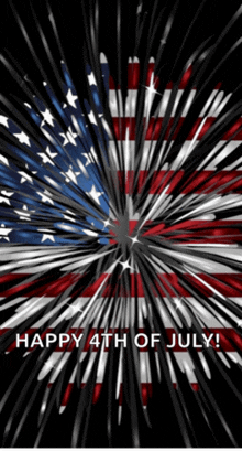 a happy 4th of july greeting card with an american flag