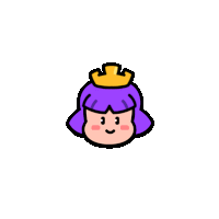 a cartoon illustration of a girl with a crown on her head holding a sword .