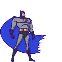 a cartoon drawing of a man in a batman costume