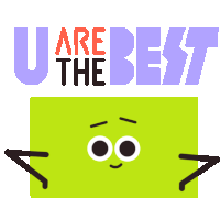 Winking Square Says U Are The Best Sticker - Shapemates Square Wink Stickers
