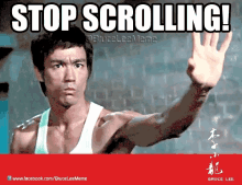 Bruce Lee Birthday GIF - Bruce Lee Birthday Stop Scrolling GIFs
