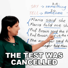 The Test Was Cancelled Rebecca GIF - The Test Was Cancelled Rebecca Engvid GIFs