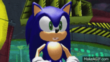 sonic the hedgehog in a video game with makeagif.com at the bottom of the screen