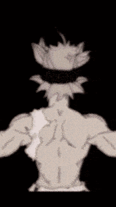 a drawing of a person 's back with a black and red background