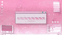 a computer screen shows a girl with pink hair and a blue bow