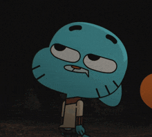 a close up of gumball from the amazing world of gumball making a funny face