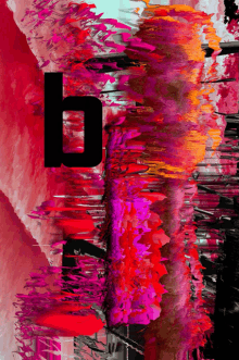 a colorful painting with the letter b in the middle
