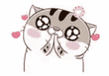 Ami Fat Cat In Love GIF - Ami Fat Cat In Love Line Stickers GIFs