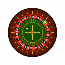 a roulette wheel with the number 7 on the bottom left