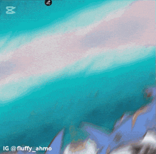 a painting of a blue sky with a watermark that says ig @fluffy_ahmo