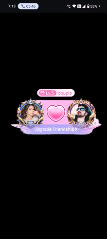 a screenshot of a couple 's friendship in a video game