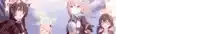 three anime characters are standing next to each other in a blurry picture .