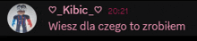 a screenshot of a message from kibic at 20:21 with a picture of a man in a superhero costume