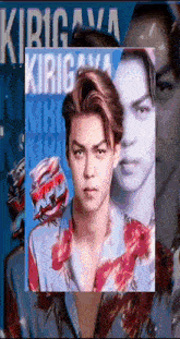 a picture of a man 's face is surrounded by other pictures of him .