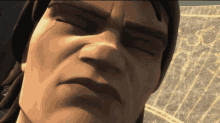 a close up of a man with his eyes closed
