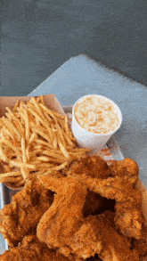 Fried Chicken Fries GIF - Fried Chicken Fries Coleslaw GIFs